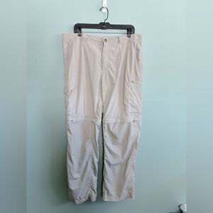 Columbia Cargo Pants Men's 38x30 Beige Convertible Hiking Trail Nylon Outdoors